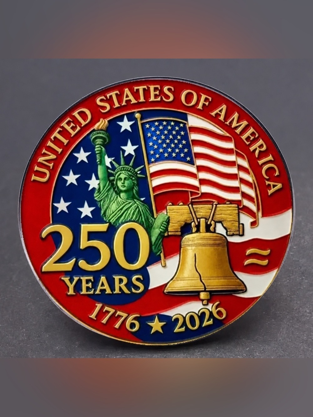 Patriotic American 250th Anniversary Independence Day Alloy Pin